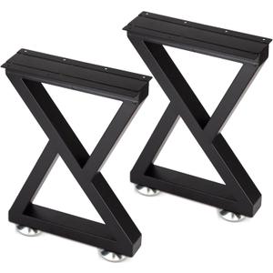 Taelakeni 16 Inch Metal Bench Coffee Table Legs, Set of 2, Black