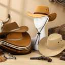 Hercicy 12 Pcs Cowboy Hats Bulk Wide Brim Western Hats for Men Women Adult Costume Party Outdoor Accessory