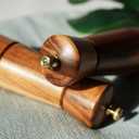 Pepper Grinder, Pepper Mill with Adjustable Stainless Steel, Acacia Wood, 16.5 cm Height, Bottom Dia: 5 cm, Upper Dia: 4.5 cm (Tray is NOT Included)