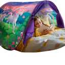 Official Dream Tents Unicorn, Comfortable, Friendship Bracelet Twin Bed Tent for Kids, Imaginative Pop Up Bed Tent Play Area, Reading Nook