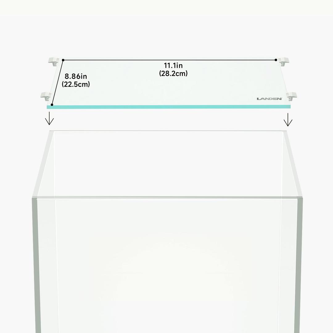 LANDEN Glass Aquarium Lid with Clips for 60x45cm 30 Gallon Rimless Tank
