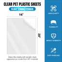 CALPALMY 5-Pack 16x20 Clear PET Plastic Sheets, 0.04" Thick Flexible Transparent Panels, Shatter-Resistant Plexiglass Alternative for Picture Frames, Signs, Displays, Crafts & DIY Projects