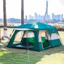 KTT Extra Large Tent 10-12-14 Person(B),Family Cabin Tents,2 Rooms,3 Doors and 3 Windows with Mesh,Straight Wall,Waterproof,Double Layer,Big Tent for Outdoor,Picnic,Camping,Family Gathering