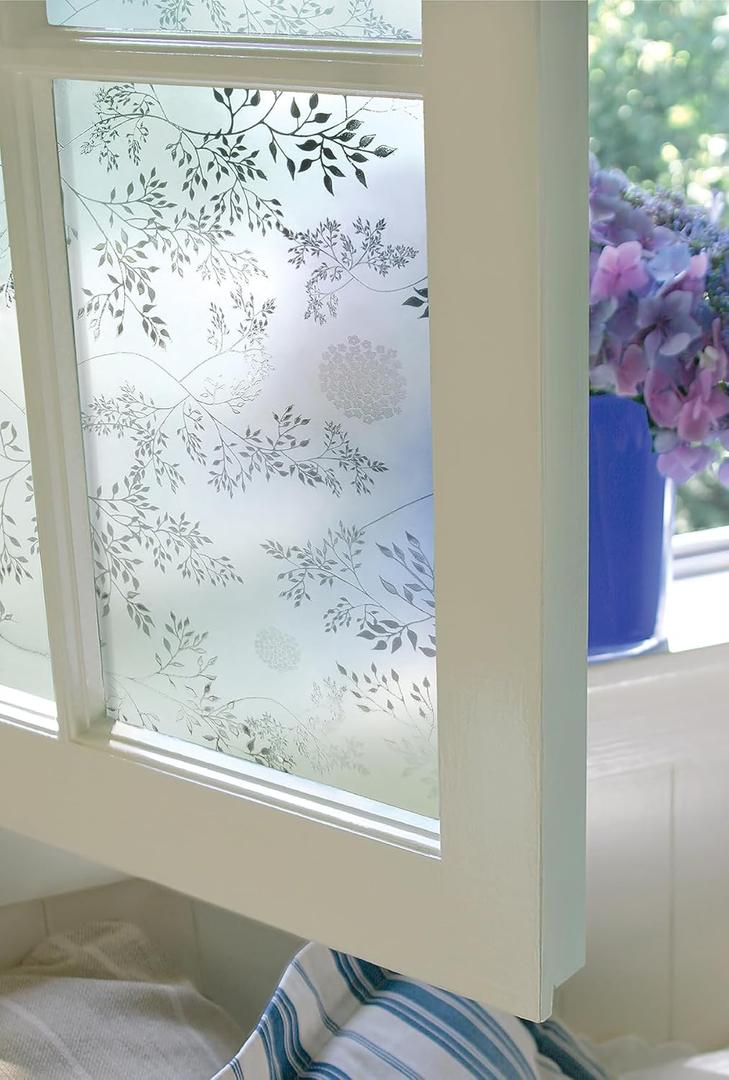 Artscape Elderberry | Decorative Privacy Window Film with Textured Glass Pattern | Non-Adhesive & UV Protection | Easy to Apply & Removable | 36 x 72 Inches | Made in USA