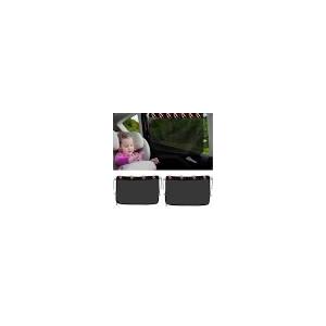 Pack of 2 Ovege Car Window Shades for Baby 2pcs Side Window Sun Shade for Car Window Screen Universal Suction Cup with String-Slide to Open (Mesh,Magnetic &Suction Cup) (Mesh,3 Suction Cup)