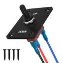 Momentary Toggle Switch 12V 30A, 3 Pin SPDT (ON)-Off-(ON) Waterproof Toggle Switch with Up Down Mounting Panel for Marine Boat Auto Winch