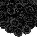 Bright Creations 100-Pack Black Artificial Flowers, Fake Foam Flowers for Halloween Decorations, DIY Crafts, Bouquets, and Black-Themed Parties (3 Inches)