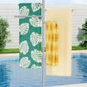 KES Hot Tub Towel Rack Outdoor with 1.5X Heavier Natural Marble Weighted Base, Pool Towel Rack with 360 Adjustable Arms & Storage Tray, 18/8 Stainless Steel, Brushed Steel, OTR203-2