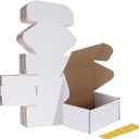 HORLIMER 10 Pack 6x4x3 Shipping Boxes, White Corrugated Cardboard Box for Mailing, Packaging, Small Business
