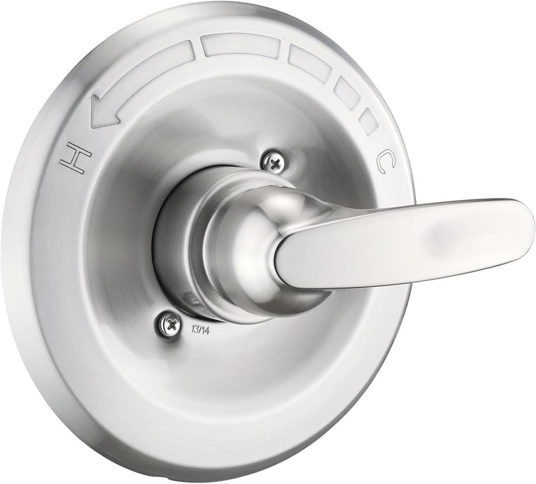 Replacement for Delta 13/14 Series Shower Trim Kit, Shower Cover Plate with Handle (Valve& Catridge Not Inclued) (Brushed Nickel)