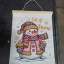 Winter Snowman Canvas Wall Art Poster Hanger Frames, Christmas Decor, Funny Let It Snow Winter Holiday Wall Decor Prints for Home Bedroom Living Room, 12x16 Inch