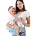 HKAI Baby Hip Carrier, Baby Carrier with Adjustable Waistband & Breathable Mesh, Ergonomic Carrier with Non-Slip Hip Seat Surface for Newborns & Toddlers (Light Blue)