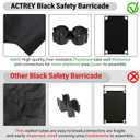 4 Panels Safety Barricade,7.8FT Removable Foldable Security Gates Barrier with Heavy Duty PVC Frame, Black Color Easier to Identify, Crowd Control Restricted Area Pedestrian Barricade Traffic Fence