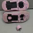 Nsasy Kids Roller Shoes Boy Girl Sneakers with Wheels Become Sport Sneaker with Led for Christmas Birthday Children Show Gift (11 Little Kid, 159-pink-double)