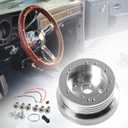 5 & 6 Hole Billet Steering Wheel Hub Adapter Car Polished Short Hub Connector Car Accessories Silver