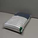 AmazerBath Boho Shower Curtain Set, Rustic Faux Linen Navy Blue Striped Shower Curtain with Hooks, Modern Farmhouse Shower Curtain with Tassels, White Base Toned, 72x72 Inches