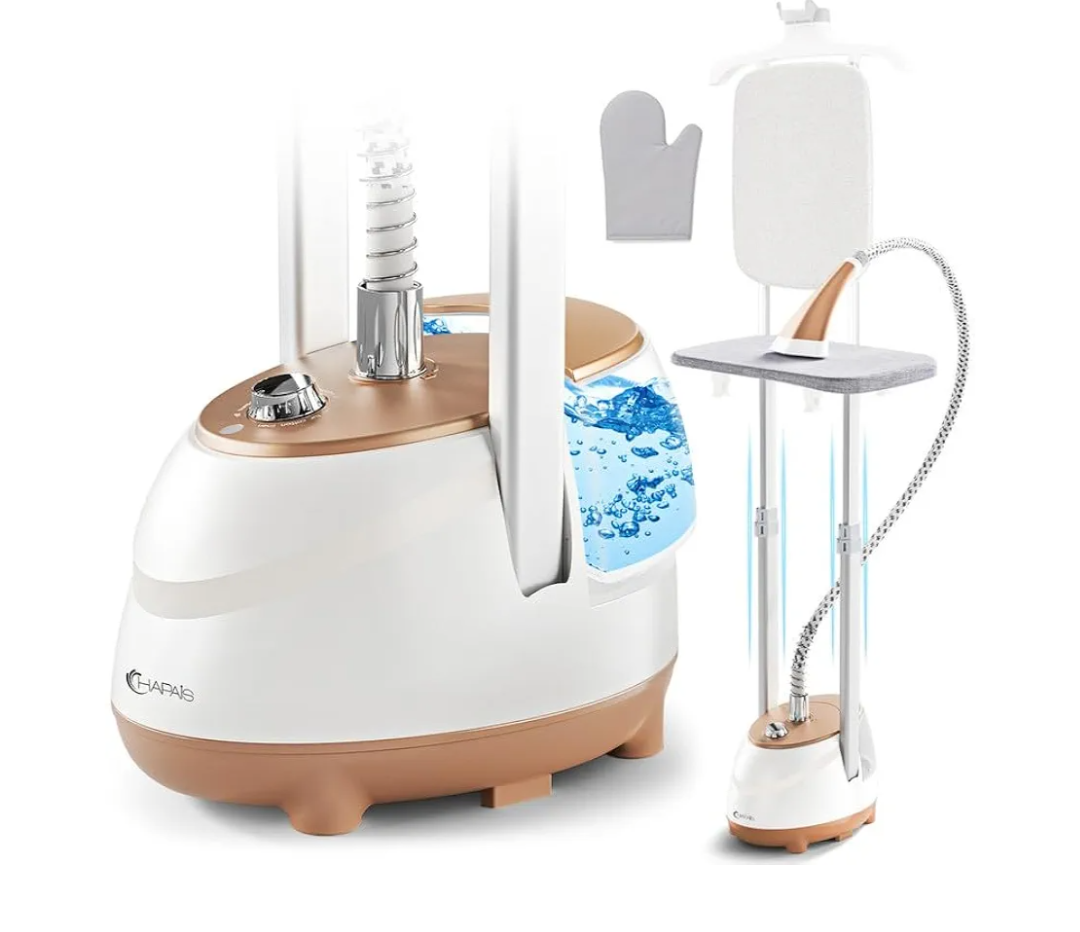 Steamer for Clothes,1800W Standing Garment Steamer with Adjustable Double Rod,Flat and Hanging Ironing,Clothes Steamers with 10 Ironing Modes,30s Fast Heat-up