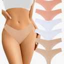 Acvvtis Seamless Thongs - No Show Underwear Pack - Breathable Panties for Women - Colorful 12 Thongs L