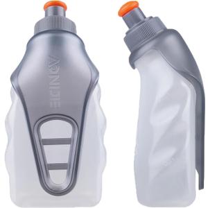 TRIWONDER Running Water Bottle Handheld Plastic Flask Hydration Vest Packs Waist Belt Replacement for Runners Marathon Cycling Hiking (02 Water Bottle with Clip - 250ml/8.5oz - 1 Pack)