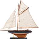 NAUTIMALL 15" Wooden Sailboat Decor Classic Columbia America's Cup Ship Model Nautical Yacht Decor (CLB39-ClassicWood)