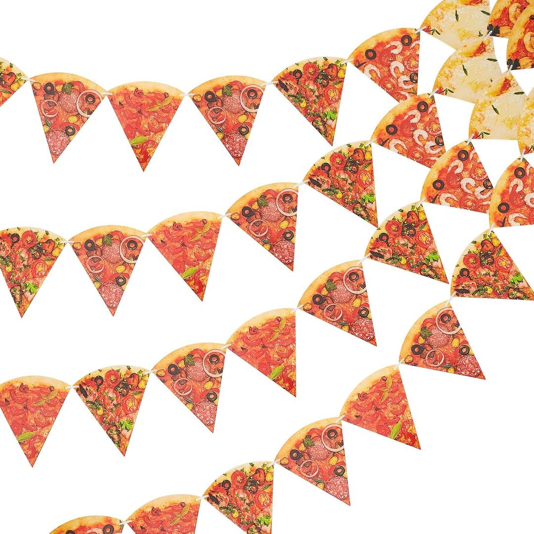 Boao Pizza Decorations Party Banners Party Supplies Pizza Garland Streamers Decoration, Pre-assembled