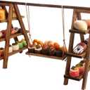 Janedream Wooden Cupcake Stand, 3-Tier Dessert Display Set with Removable & Foldable Stands, Rustic Candy Cart Serving Tray for Party, Cakes, Pastries, Fruits & Snacks