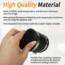 Flexible PVC Pipe Coupling with Rubber Hose Clamps for Flex Coupling 3 Inch Nominal Pipes Drain Repair, Dust Hose,Plumbing Connection,Cast Iron,Plastic Pipes Upgrade, PVC Condensate Pipe Coupler