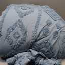 Bedsure Tufted Boho Comforter Set Queen Size - Dusty Blue Boho Bed Set, GentleSoft 3 Pieces Farmhouse Shabby Chic Embroidery Bedding, Gifts for Woman, Soft Jacquard Queen Comforter for All Seasons