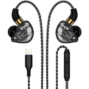 Lightning Earbuds for iPhone, Wired Headphones with Microphone & Volume Control, Noise Isolating in-Ear Earphones for Apple for iPhone 14/14Pro Max/13/13Pro/12/12Pro/11/XR/8, Over Ear Gaming Earbuds