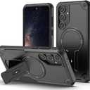 Vatkyc Magnetic Case for Samsung Galaxy A55 - MagSafe Compatible, Built-in Kickstand, Military-Grade Protection, Black