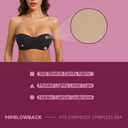 Women's Strapless Bra-Lightly Lined Non Slip Invisible Balconette Underwire Support Multiway Bandeau Bra for Comfort Lift