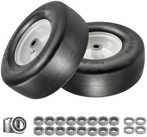2 Pack 13x5-6" Flat Free Riding Lawn Mower Tires and Wheel, Garden Tractor Solid Smooth Tires, Hub Range for 3.25"- 7.22", 13x5.00-6" Flat Free Zero Turn Front Tires with 3/4" & 5/8" Bearings 2 Pack 13x5-6" Flat Free Riding Lawn Mower Tires and Wheel, Garden Tractor Solid Smooth Tires, Hub Range for 3.25"- 7.22", 13x5.00-6" Flat Free Zero Turn Front Tires with 3/4" & 5/8" Bearings