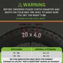 Heavy Duty 20x4.0, 26x4.0 Fat Tire Tube with Schrader Valve - Thick Butyl Rubber Bike Inner Tube for E-Bikes Mountain Bikes