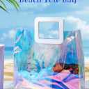 Woeoe 2 Pack Waterproof Plastic Handbag Clear Tote Bags Transparent Shopping Work Travel Tote Bags for Women