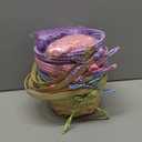 JOYIN 4 Pcs Easter Bamboo Baskets Gift Woven Baskets with Handles and 4 Colors Grass Paper Shreds, Candy Wicker Candy Toys Storage Bucket for Easter Egg Hunt, Kids Party Supplies(9" X 8")