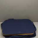 LONBET Laundry Basket with Lid, Made from Breathable Fabric | Aesthetic Clothes Hampers for Laundry with Side Handles & Sturdy Bamboo Frame (40 Gallons - Double, Blue)