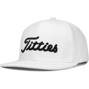 Bamveio Titties Hat for Men Women,Funny Tittiess Flat Bill Hat, Titliest Cap, White and Black (White)