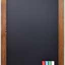 Better Office Products Magnetic Wall Chalkboard Sign, X Large Size 20" x 30", Rustic Wood Frame, Vertical or Horizontal Wall Mount, Includes 4 Chalk Markers + Chalk and Eraser,(Rustic Brown)