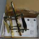 MaxxGeek Flat Slot Storm Door Handle Complete Set, Mortise Keyed Lever Mount Latch with Deadbolt for Screen and Storm Doors (Bright Gold)