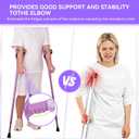 Uoieeong Forearm Crutches for Adults, 10-Level Adjustable & Foldable - Lightweight Aluminum Crutches with Anti-Fall Cuff, 300LBS Capacity for Elderly & Injury Recovery (2PCS)