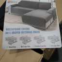 Genina Sectional Couch Covers for Dogs L Shaped Sofa Covers Chaise Lounge Cover Reversible Sofa Cover Sectional Furniture Protector for Pets, Kids (Black, Large)