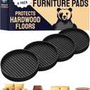 CasterMaster Non Slip Furniture Pads 3 Inch - Rubber Chair Leg Floor Protectors for Hardwood - Round Caster Cups & Couch Stoppers - Heavy Duty Feet Grippers (Black, Set of 4)