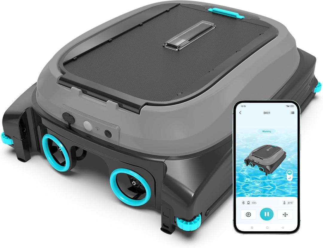 [2026 NEW] BRINBO SK01 Solar Pool Skimmer Robot with APP, Black Blue
Auto Surface Cleaning, 24/7 Cleaning, Dual Charging Modes, Obstacle Avoidance, Large Filter, Ideal for Most Pool Surfaces