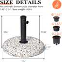 45lbs Patio Umbrella Base, Outdoor Umbrella Stand, Concrete with Cobblestone Decor Heavy Duty Umbrella Holder Outdoor Base for Deck Poolside Yard (Cobblestone)