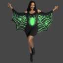Spooktacular Creations Spider Woman Costume, Bat Costume Adult Women for Halloween Dress Up Party (XX-Large, Black)