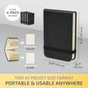 Tiny Notebook 3x4 Small Notepad Pocket Size, A7 Leather Hardcover Mini Notebook, Tear Off Sheet Tiny Notepad with Elastic Band, 4 Pack Mini Pocket Notebook for Nurse Reporter (Black)