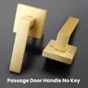 EHOMEWARE 6 Pack Keyless Door Handle Set Passage Door Lever for Hall and Closet, Satin Brass Finish