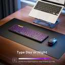 Samsers Foldable Keyboard and Mouse, Folding Bluetooth Keyboard Mouse Combo with Backlight, 2.4G + BT5.0 x 2, Full-Size Travel Keyboard & Portable Wireless Mouse for Windows/Android/iOS/Mac OS, Black (Elegant Black - Backlit)