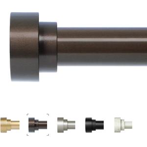 HEI! DEAR Bronze Curtain Rods 28 to 48 Inch(2.3-4FT),1 Inch Heavy Duty Curtain Rods,Adjustable Curtain Rod,Modern Decorative Drapery Rods,Telescoping Single Window Curtains Rods 18-45",Antique Bronze