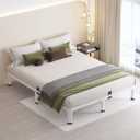 MAF 7 Inch King Metal Platform Bed Frame White with Round Corner Legs